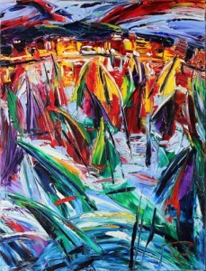 Sailing, abstract art